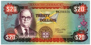 1979 Jamaica 20 Dollars Banknote UNC P68 - Picture 1 of 2
