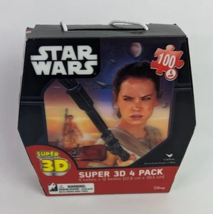 Disney Star Wars Super 3D 4-pack Jigsaw Puzzle Rey BB8 Stormtrooper Kylo Ren NEW - Picture 1 of 9