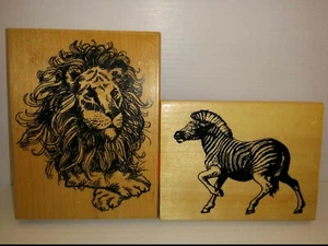 STAMPENDOUS KENYA COLLECTION LION & ANITA'S ZEBRA RUBBER STAMPS, (LOT OF 2) NNB - Picture 1 of 5