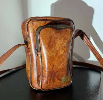 Bandolera de viaje vintage Kodak para cámara de cuero sintético acolchado con correa para cámara Foto 1 de 4