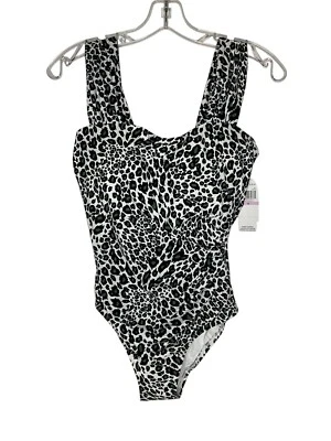Traje de baño Jantzen Glamour de una pieza A489048 leopardo negro verde talla 6 nuevo Foto 1 de 4