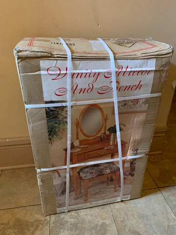 Vintage Powell Vanity, Mirror & Bench  BRAND NEW Cover