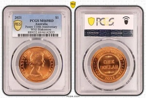 PCGS MS69RD 2021 $1 Penny 10th Ann WHJ Blakemore - Picture 1 of 1