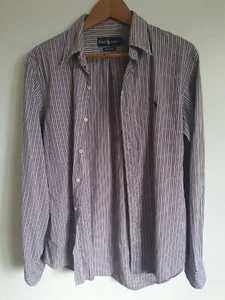 Ralph Lauren gestreiftes Langarm Hemd Herren Custom Fit Größe 16 / L - Bild 1 von 4