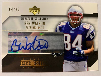 2004 UD Diamond Pro Sigs Signature Gold Auto Ben Watson 4/25 Patriots Rookie - Image 1 of 2