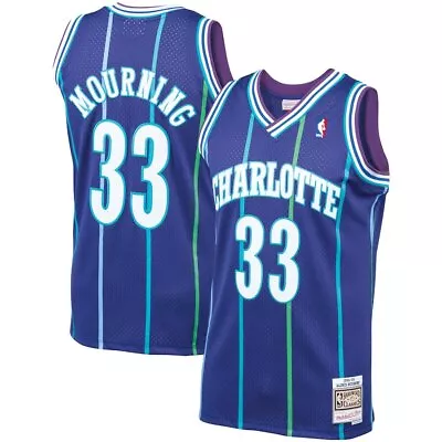 Charlotte Hornets Alonzo Mourning Mitchell & Ness Purple 1994/95 Swingman Jersey - Image 1 of 4