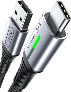 USB-C Fast Charging Cable 3.1A 2m Braided USB-A to USB-C Charger for Android - Picture 1 of 7