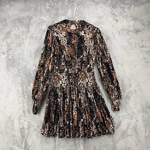 Free People Heartbeats Mini Dress Womens XS Black Floral Dolman Sleeve Boho - Imagen 1 de 18