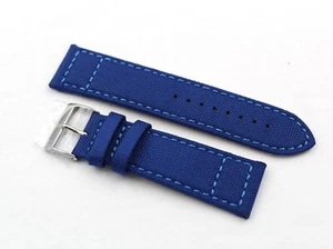 Cinturino Cordura e Lorica Waterproof Blu Elettrico24/22mm Casual Accessori New - Picture 1 of 3