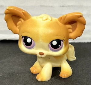 LPS Littlest Pet Shop #96 Cream Tan Chihuahua Puppy Dog Pink Purple Dot Eyes - Picture 1 of 10