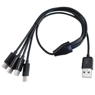 4 in 1 USB Male Male to 4 Micro USB 2.0 A 6ft/2M Multi Micro USB Charging Cable - Image 1 of 3
