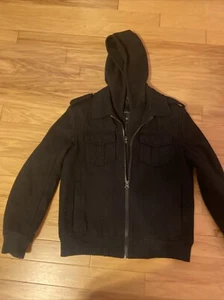 A Mens Structure Wool Black Insulated Jacket. Size Medium - Picture 1 of 8