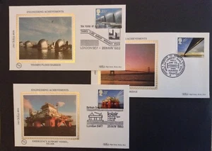 GB Benham 1983 Engineering Set on 3 First Day Covers, Various Special Handstamps - Picture 1 of 4