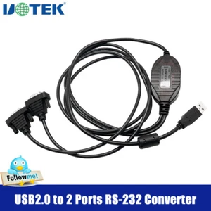 2 Ports USB to RS-232 Converter Serial Cable DB9 USB Connector Adapter - Picture 1 of 8