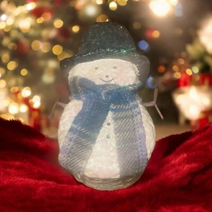 Vintage Schneesnickel Schneemann bedeckt Box mit Ornament 3,5" Figur #431656-Enesco 98 - Bild 1 von 4