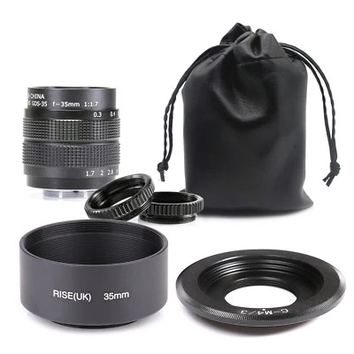 Fujian 35mm f/1.7 CCTV Cine lens for M4/3 / MFT Mount Camera &adapter&hood - Image 1 of 4