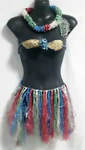 NEW Girls Hawaiian Lei Set Top Skirt and Lei Size 3 Dress up - Picture 1 of 1