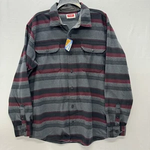 Wrangler Shirt Jacket L Button Up Relaxed Fit Multicolor Breathe-Dri Wicking NEW - Picture 1 of 13