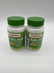 Walgreens Folic Acid 400 Mcg Per Serving Heart Health 200 Tablets, Exp 04/26 2PK - Picture 1 of 4