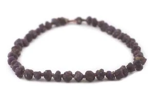 Genuine Ruby Stone Beads 10mm Afghanistan Purple Nugget Gemstone Large Hole - Picture 1 of 3
