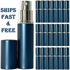 10ml 0.34oz empty perfume glass spray deluxe bottles silver atomizer blue casing - Picture 1 of 6
