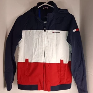 Tommy Hilfiger Boys Colorblock Regatta Windbreaker Roll Away Hood L (12-14) - Picture 1 of 9