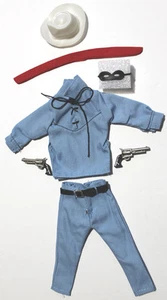 LONE RANGER CUSTOM UNIFORM LOT W/ GUNS MASK HAT FOR MARX GABRIEL COWBOY WESTERN - Picture 1 of 3