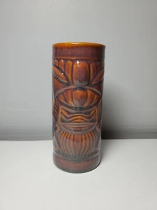 Libbey Hawaiian Tiki Tall Ceramic Tumbler Mug BAR Summer Hawaii Shangri 7” Tall - Picture 1 of 7