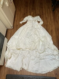 Chantilly Lace 1950s Vintage White Cupcake Gown Ballgown Bridal Wedding Dress - Picture 1 of 23