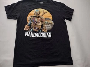 Fifth Sun Star Wars The Mandalorian  Medium Black T-shirt 100% Cotton  - Picture 1 of 6