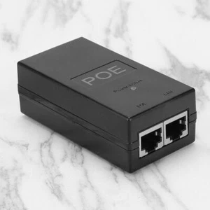 24V 0.5A 12W Desktop POE Power Injector Ethernet Adapter Surveillance CCTV - Afbeelding 1 van 7