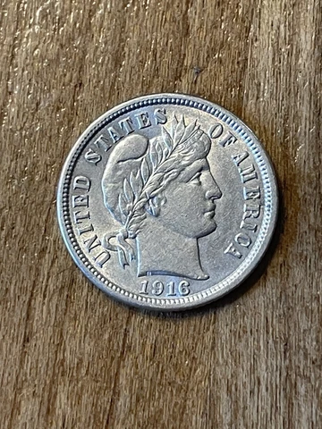 1916 Barber Dime AU Cover