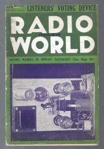1937 APRIL Radio World magazine cover separated - Picture 1 of 3