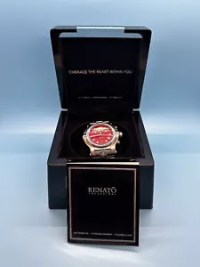 New Men’s Renato Collezioni Beast Watch Red Face Stainless Steel 45mm w/ COA Box - Picture 1 of 18