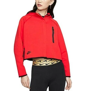 Nike ropa deportiva para mujer talla XS Tech capa recortada con capucha BV3396-600 roja - Imagen 1 de 6