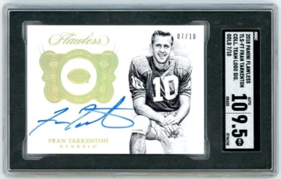 2018 Panini Flawless Fran Tarkenton Gold Auto SGC 9.5 Football Card - Image 1 of 2