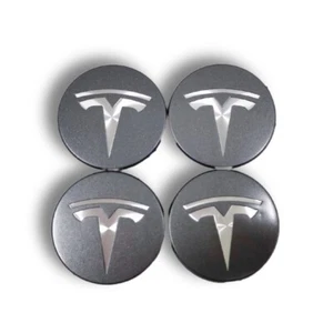 For Tesla 4pcs Ø56mm hubcaps wheel centre caps MODEL 3 Y X S dark grey - Photo 1 sur 2