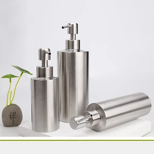 Stainless Steel Soap Dispenser Bottle Bathroom Shower Kitchen Shampoo Replace - Picture 1 of 11