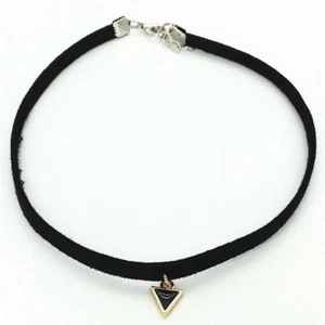 NEW Triangle Pendant Gold Charm Black Choker Necklace Silver Chain Women Jewelry - Picture 1 of 4