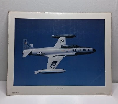 Impresión de póster artístico vintage raro Lockheed T-33A T-Bird Power Graphics 1987 *20x16*. Foto 1 de 4