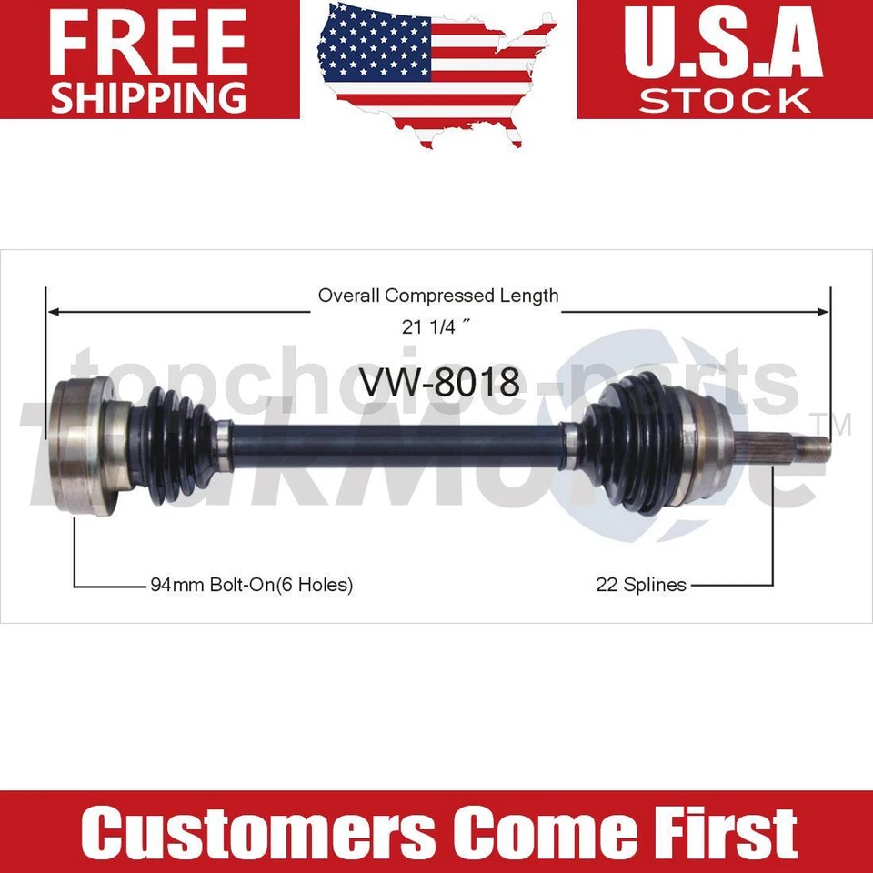 Eje delantero izquierdo original CV para Volkswagen Rabbit convertible 1,7 L 1981-1983 Foto 1 de 1