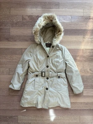 EDDIE BAUER GOOSE DOWN FOX FUR COLLAR PUFFER COAT VINTAGE WOMENS MEDIUM - Image 1 of 4