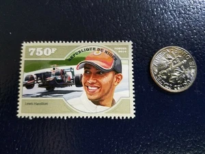 Lewis Hamilton Motorsports Racing Driver 2014 Repulique Du Niger Stamp - Picture 1 of 1