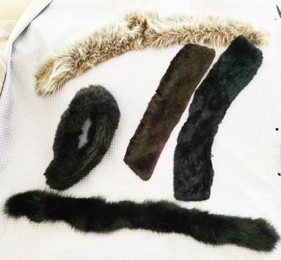 LOTE DE 5 COLLARES DE PIEL 2 SON DE PIEL REAL Y 3 SON DE PIEL SINTÉTICA Foto 1 de 4