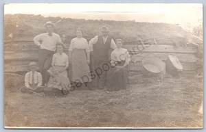 K39/ Thief River Falls Minnesota RPPC Postkarte um 1910 Sod Blockhaus 453 - Bild 1 von 2