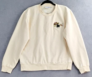 Lacoste Sweatshirt Herren Large Off White Rundhalsausschnitt Made In France Classic Fit Logo - Bild 1 von 14