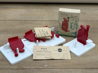 Enhebrador de aguja automático hexagonal vintage lote mixto de 5 hecho en Alemania Occidental Foto 1 de 4