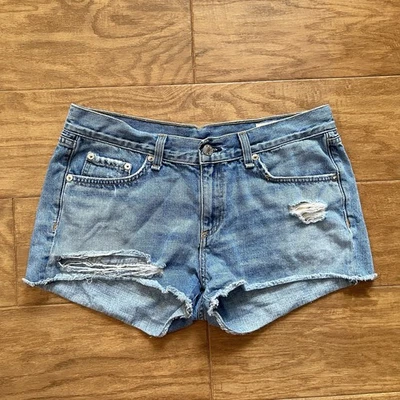 Шорты женские Rag & Bone размер 28 искусственно состаренная джинсовая ткань с вырезом Bigbee легкая стирка - Изображение 1 из 4