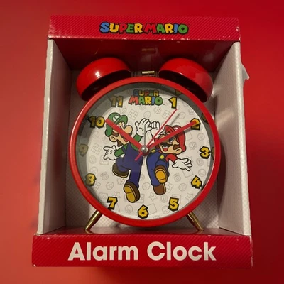 Super Mario Alarm Clock Analog Display Twin Bell Alarm- Nintendo  - Image 1 of 4