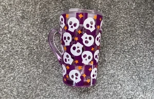 Tk Maxx Halloween glass Pink skulls Drink Tumbler glass - Picture 1 of 2